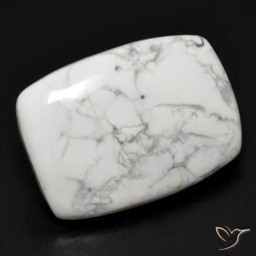 Howlite Blanc grisâtre naturelle Coussin, 15.83 ct, Opaque