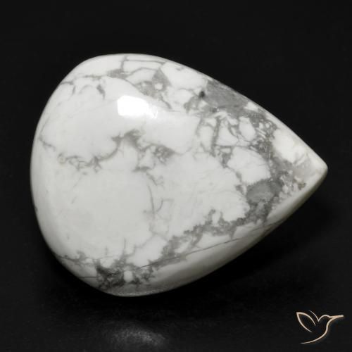 16.54ct Naturel Blanc grisâtre Howlite, En forme de poire, Opaque