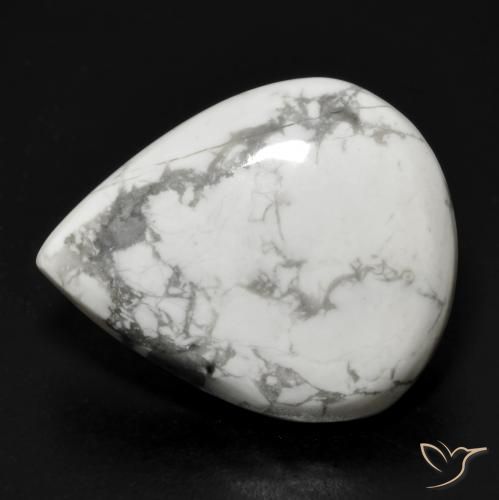 Howlite Blanc grisâtre naturelle En forme de poire, 16.54 ct, Opaque