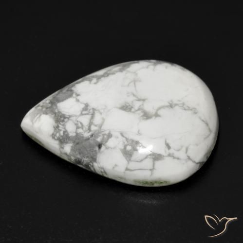 Howlite Blanc grisâtre naturelle En forme de poire, 16.54 ct, Opaque