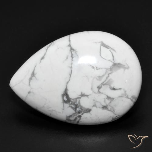 14.38ct Naturel Blanc grisâtre Howlite, En forme de poire, Opaque
