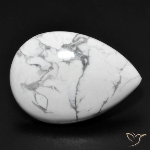 Howlite Blanc grisâtre naturelle En forme de poire, 14.38 ct, Opaque
