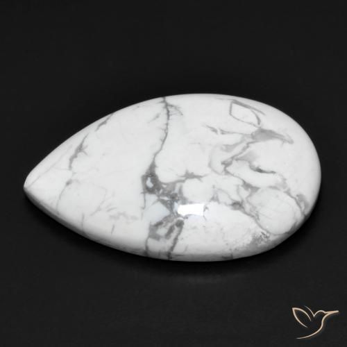 Howlite Blanc grisâtre naturelle En forme de poire, 14.38 ct, Opaque