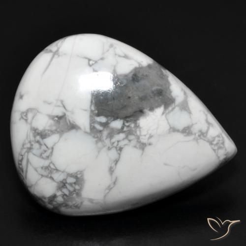 20.01ct Naturel Blanc grisâtre Howlite, En forme de poire, Opaque