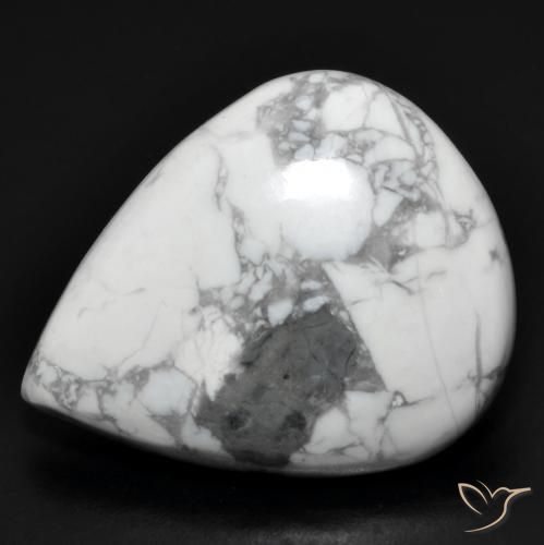 Howlite Blanc grisâtre naturelle En forme de poire, 20.01 ct, Opaque