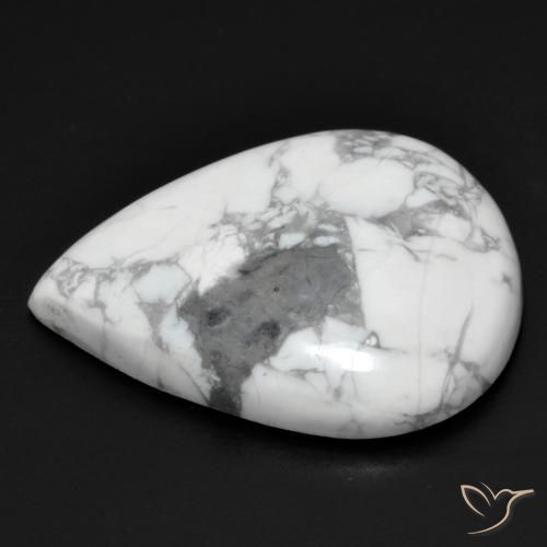 Howlite Blanc grisâtre naturelle En forme de poire, 20.01 ct, Opaque