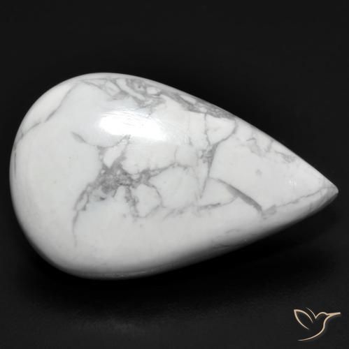 Howlite Blanc grisâtre naturelle En forme de poire, 19.07 ct, Opaque
