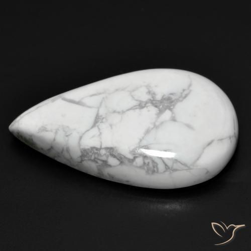 Howlite Blanc grisâtre naturelle En forme de poire, 19.07 ct, Opaque