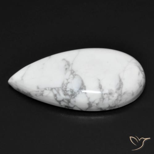 Howlite Blanc grisâtre naturelle En forme de poire, 13.84 ct, Opaque