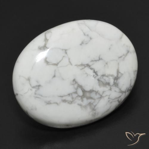 17.33ct Naturel Blanc grisâtre Howlite, ovale, Opaque