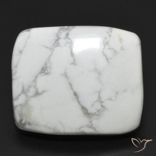 Howlite Blanc grisâtre naturelle Coussin, 21.82 ct, Opaque