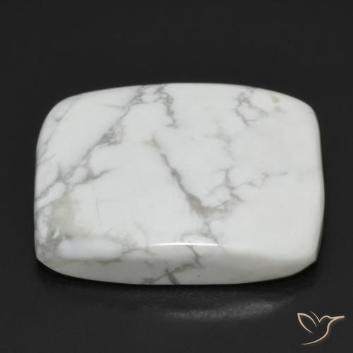 Howlite Blanc grisâtre naturelle Coussin, 21.82 ct, Opaque