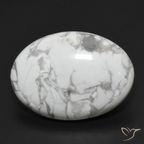 15.18ct Naturel Blanc grisâtre Howlite, ovale, Opaque