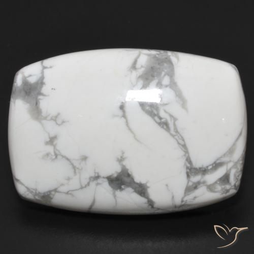 24.16ct Naturel Blanc grisâtre Howlite, Coussin, Opaque