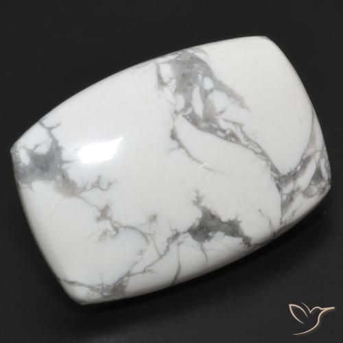 Howlite Blanc grisâtre naturelle Coussin, 24.16 ct, Opaque