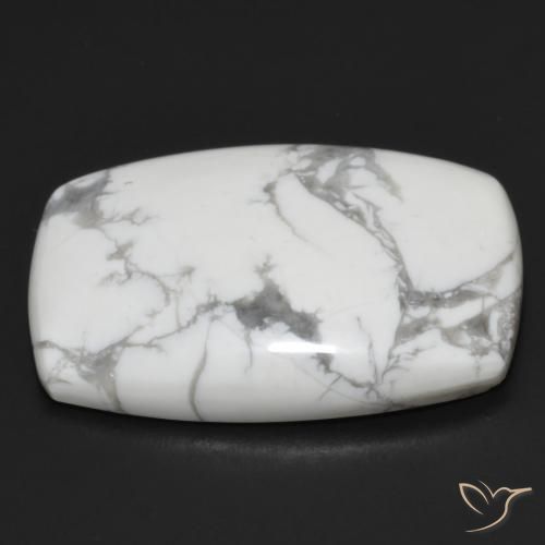 Howlite Blanc grisâtre naturelle Coussin, 24.16 ct, Opaque