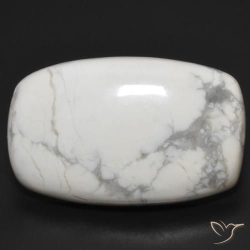 22.43ct Naturel Blanc grisâtre Howlite, Coussin, Opaque