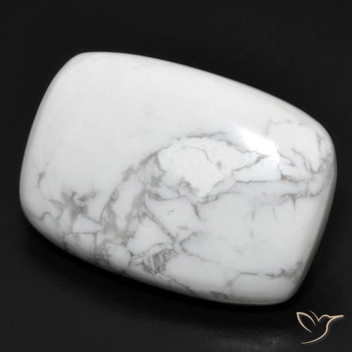 Howlite Blanc grisâtre naturelle Coussin, 21.56 ct, Opaque