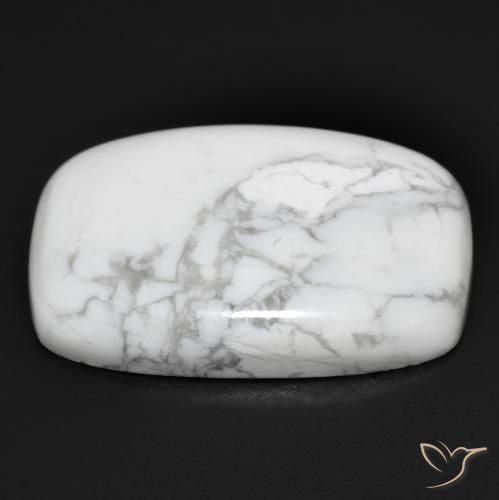 Howlite Blanc grisâtre naturelle Coussin, 21.56 ct, Opaque