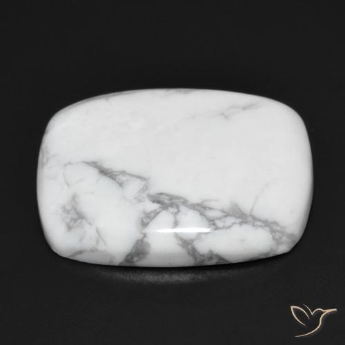 Howlite Blanc grisâtre naturelle Coussin, 15.56 ct, Opaque