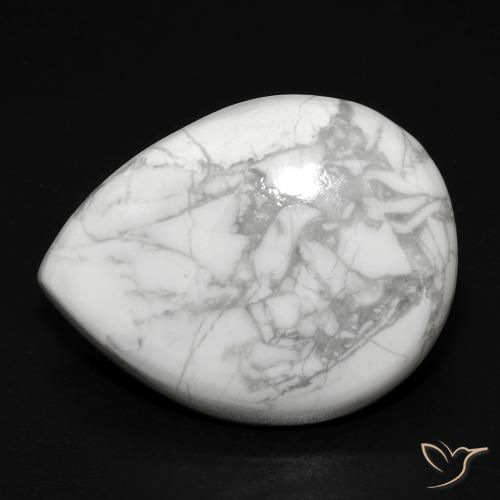 15.74ct Naturel Blanc grisâtre Howlite, En forme de poire, Opaque