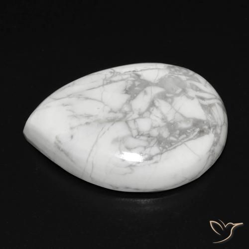 Howlite Blanc grisâtre naturelle En forme de poire, 15.74 ct, Opaque