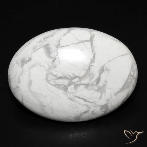 17.14ct Naturel Blanc grisâtre Howlite, ovale, Opaque