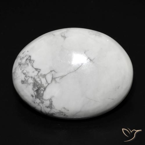 15.06ct Naturel Blanc grisâtre Howlite, ovale, Opaque