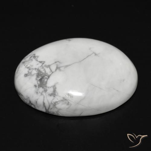 Howlite Blanc grisâtre naturelle ovale, 15.06 ct, Opaque