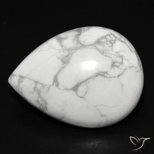 18.55ct Naturel Blanc grisâtre Howlite, En forme de poire, Opaque