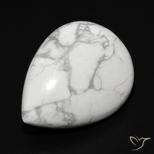 Howlite Blanc grisâtre naturelle En forme de poire, 18.55 ct, Opaque
