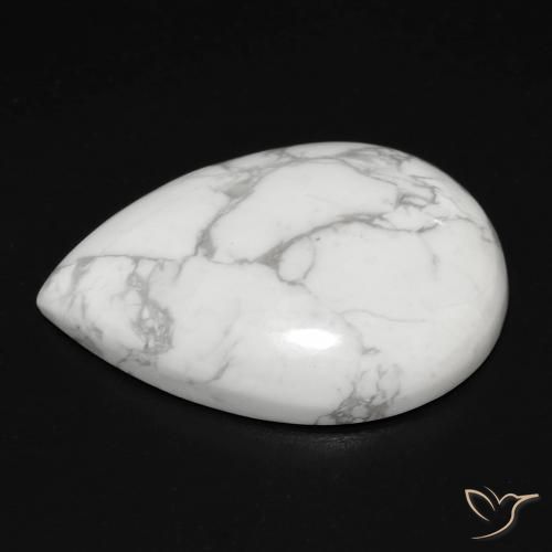 Howlite Blanc grisâtre naturelle En forme de poire, 18.55 ct, Opaque