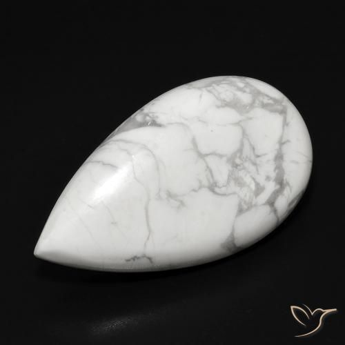 Howlite Blanc grisâtre naturelle En forme de poire, 12.48 ct, Opaque