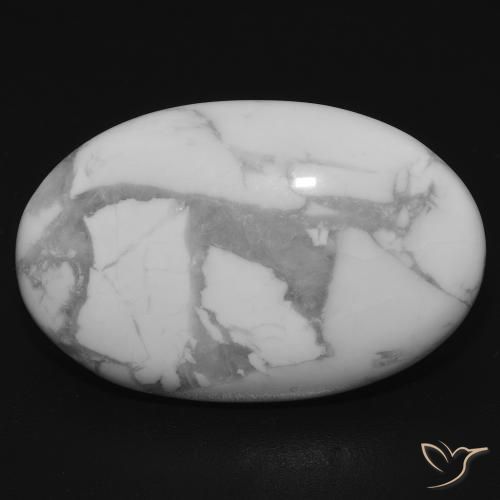 16.11ct Naturel Blanc grisâtre Howlite, ovale, Opaque