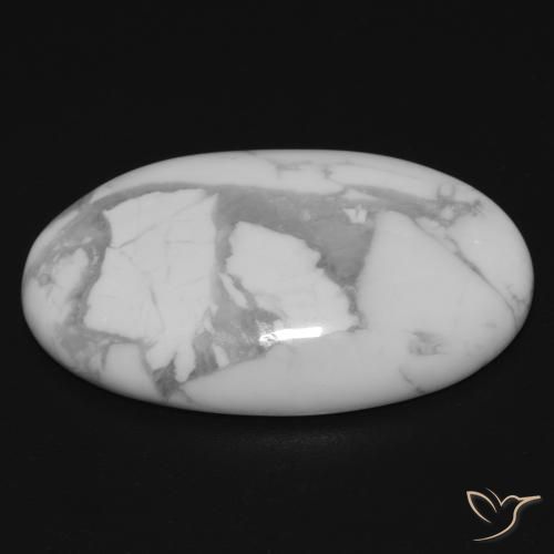 Howlite Blanc grisâtre naturelle ovale, 16.11 ct, Opaque
