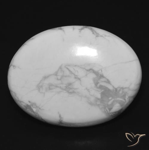 23.66ct Naturel Blanc grisâtre Howlite, ovale, Opaque
