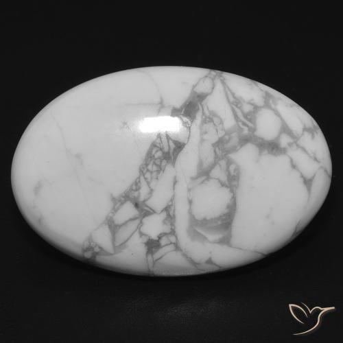 14.74ct Naturel Blanc grisâtre Howlite, ovale, Opaque