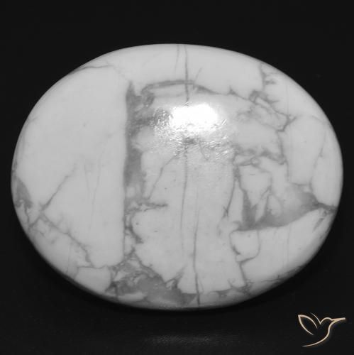21.74ct Naturel Blanc grisâtre Howlite, ovale, Opaque