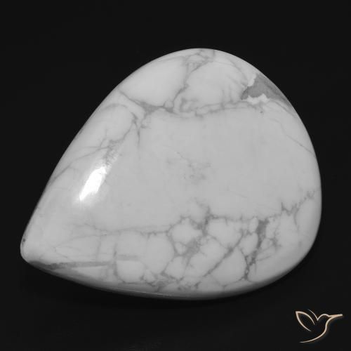 Howlite Blanc grisâtre naturelle En forme de poire, 25.33 ct, Opaque