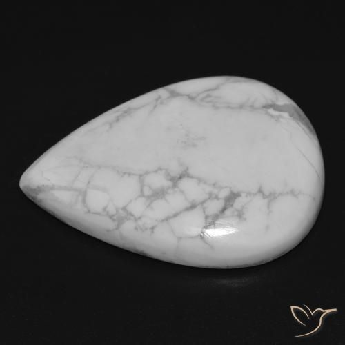Howlite Blanc grisâtre naturelle En forme de poire, 25.33 ct, Opaque