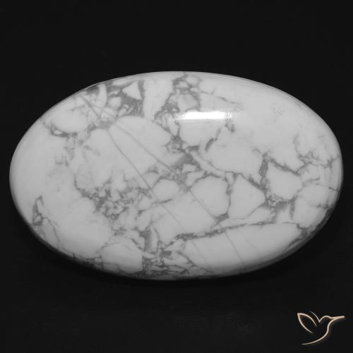 27.16ct Naturel Blanc grisâtre Howlite, ovale, Opaque