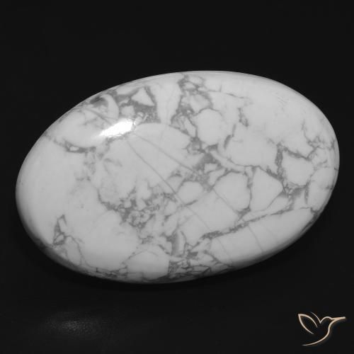 Howlite Blanc grisâtre naturelle ovale, 27.16 ct, Opaque