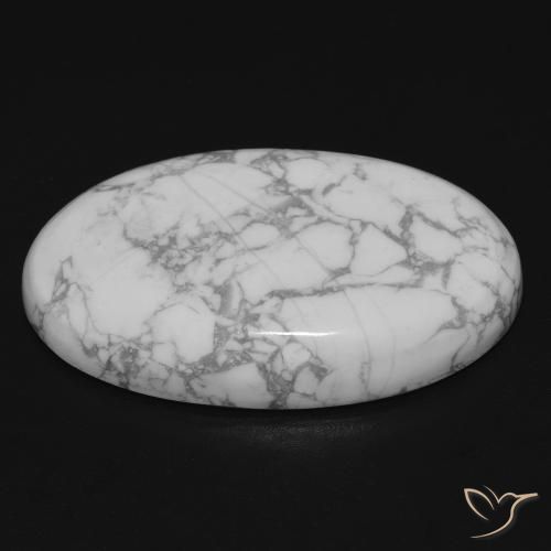 Howlite Blanc grisâtre naturelle ovale, 27.16 ct, Opaque