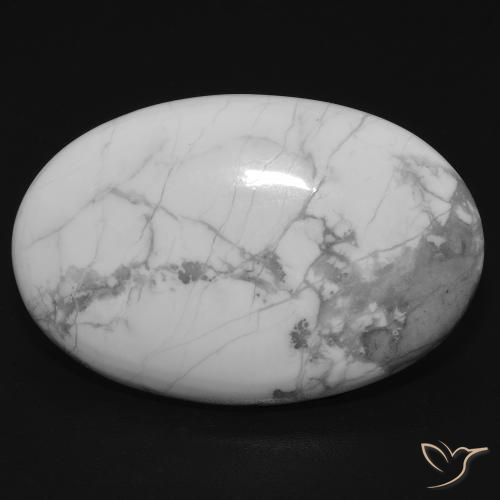 21.55ct Naturel Blanc grisâtre Howlite, ovale, Opaque