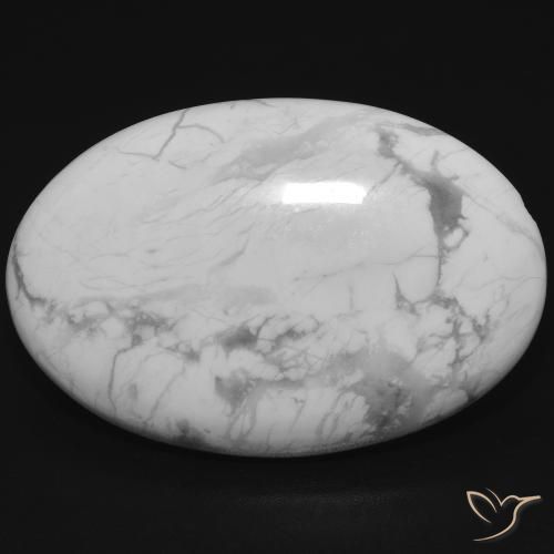 25.79ct Naturel Blanc grisâtre Howlite, ovale, Opaque