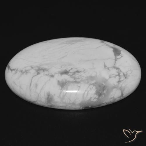 Howlite Blanc grisâtre naturelle ovale, 25.79 ct, Opaque