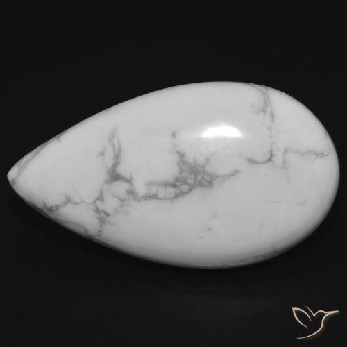 17.74ct Naturel Blanc grisâtre Howlite, En forme de poire, Opaque