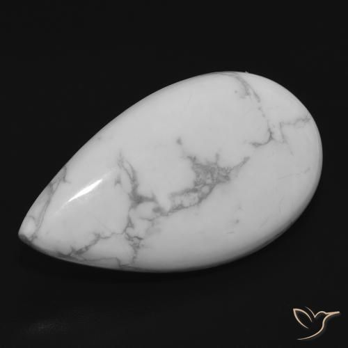 Howlite Blanc grisâtre naturelle En forme de poire, 17.74 ct, Opaque