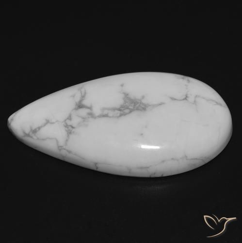 Howlite Blanc grisâtre naturelle En forme de poire, 17.74 ct, Opaque