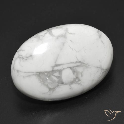 23.22ct Naturel Blanc grisâtre Howlite, ovale, Opaque